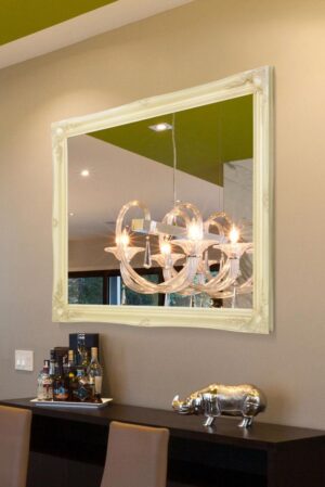 This cream shabby chic mirror is available to purchase here at The Mirror Man