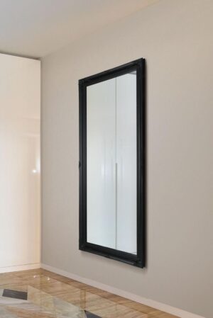 This black framed full length wall mirror is available to purchase here at The Mirror Man