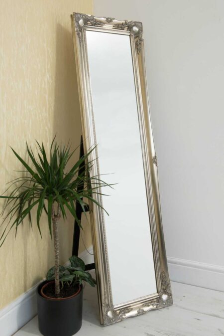 This silver floor mirror is available to purchase here at The Mirror Man