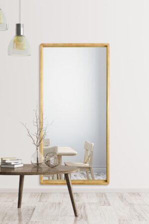 Solid Oak Recessed Frame Wall Mirror - 180x90cm - Oakhill View1