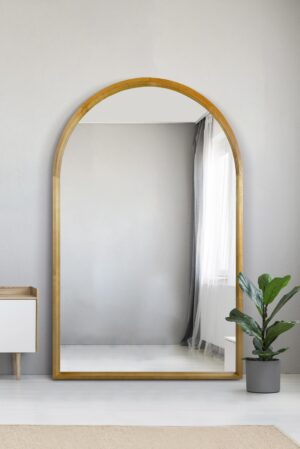 Sun-Kissed Oakgrain Arch Mirror - 190x120cm - Oakfen View1