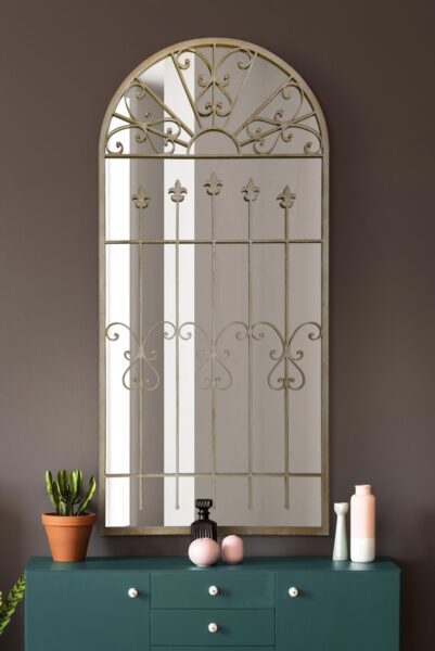 Fairytale Fleur-De-Lys Gothic Arch Mirror - 160x75cm - Dulverton View2