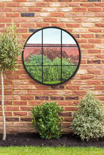 Industrial Steel Grid Nine-Panel Round Mirror - 80x80cm - Exmouth View1