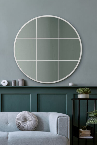 White Divided Mirror - 100x100cm - Exmouth View2