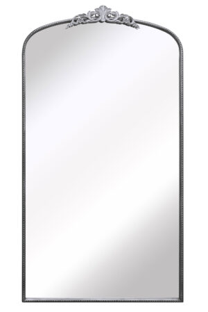 Silver Crown-Adorned Arch Mirror - 174x96cm - Hampton View2