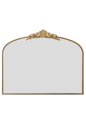 Beaded Gold Shell Crest Arch Overmantle Mirror - 102x80cm - Hampton View2