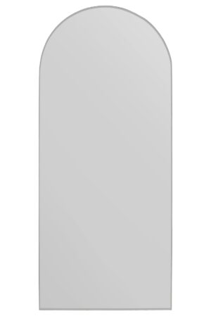 Arched Polished-Edge Mirror With Slender Black Wooden Bezel - 120x50cm - Clovelly View2