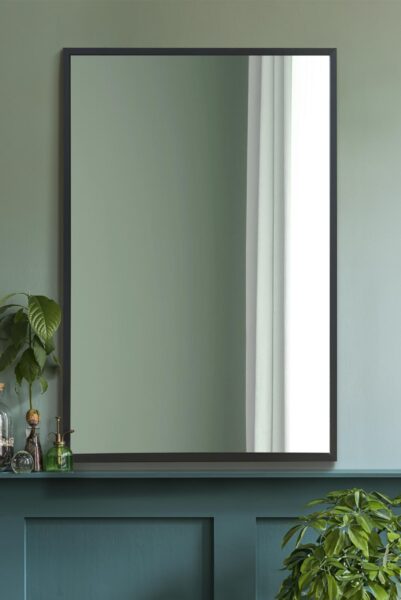 Minimalist Ultra-Thin Black Aluminium Frame Rectangle Mirror - 40x60cm - Arlington View1