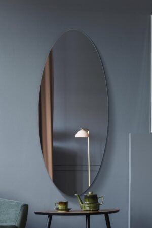 Slim-Edge Oval Minimalist Frameless Wall Mirror - 120x50cm - Ovalton View1
