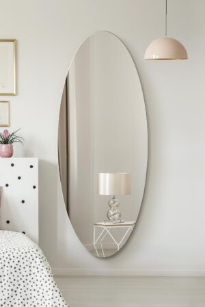 Elongated Surfboard Shaped Frameless Wall Mirror - 180x70cm - Ovalton View1