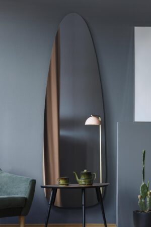 Sleek Organic Surfboard Shaped Frameless Wall Mirror - 180x60cm - Flowford View1