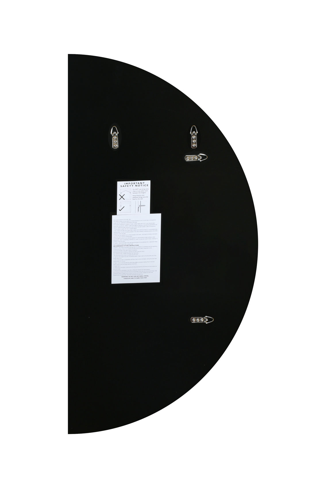 Sleek Frameless Semicircular Mirror With Crisp Flat Side - 120x60cm - Lundy View3