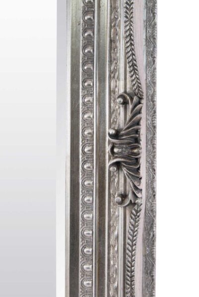 Large Ornate Silver Mirror - 215x154cm - Bossington View2