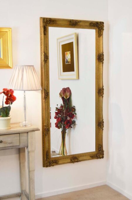 This large gold ornate mirror is available to purchase here at The Mirror Man