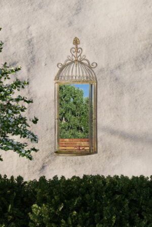 This birdcage mirror is available to purchase here at The Mirror Man