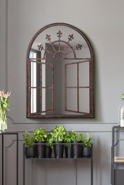 Open Window Illusion Garden Mirror - 89x69cm - Bampton View2