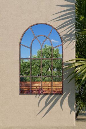 This rustic garden mirror is available to purchase here at The Mirror Man