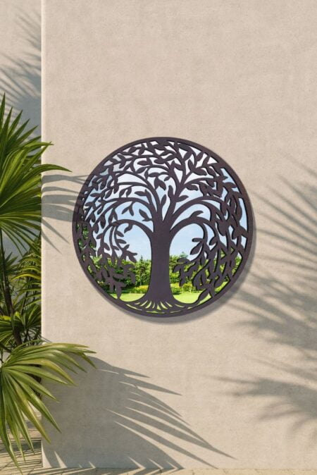 This large tree of life garden mirror is available to purchase here at The Mirror Man