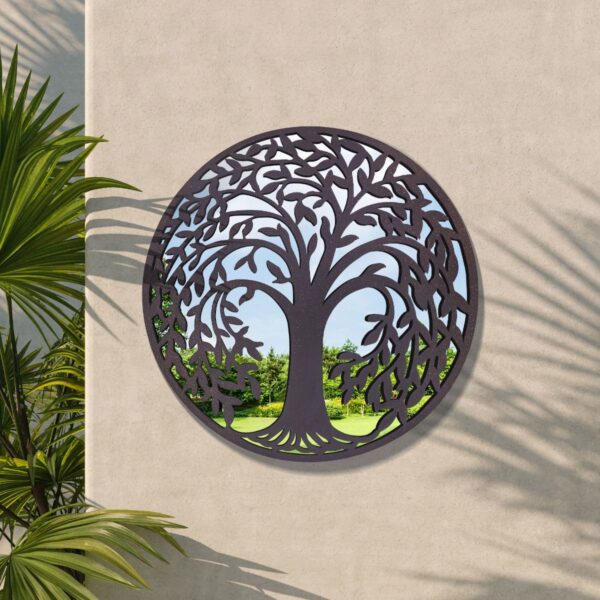 Large Tree Of Life Garden Mirror - 99x99cm - Lustleigh View4