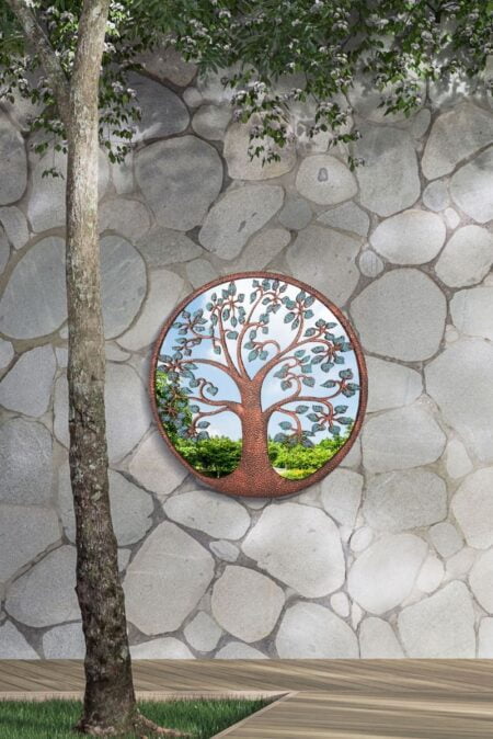 This colourful tree garden mirror is available to purchase here at The Mirror Man