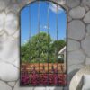 Treborough 160x85cm Ornate Effect Black Extra Large Garden Window Mirror