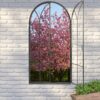 Arscott 140x75cm Opening to 150cm Black Large Garden Mirror