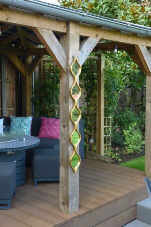 Five-Tiered Gold Teardrop Cascade Wall Mirror - 124x15cm - Stringston View1