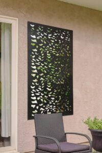 Fitzpaine 120x60cm Metal Leaf Design Garden Screen Mirror