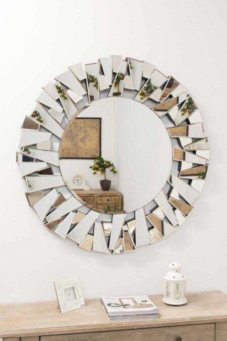 This contemporary round mirror is available to purchase here at The Mirror Man