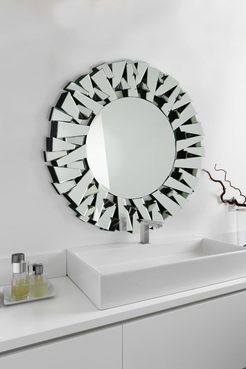 Wellington 98x98cm Frameless Round Mirror - Round Frameless Wall Mirror Uk