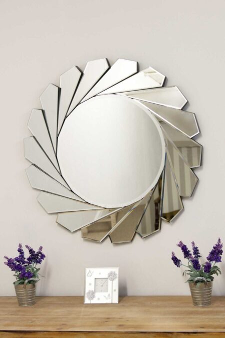 This geo mirror wall art is available to purchase here at The Mirror Man