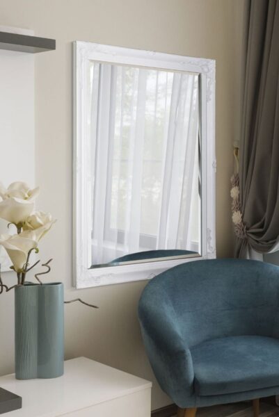 White Gloss Mirror - 140x109cm - Monksilver View1