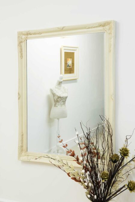 This ivory wall mirror is available to purchase here at The Mirror Man