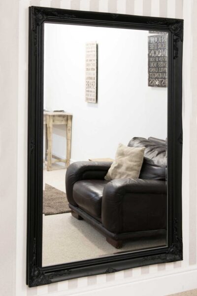 Black Baroque Mirror - 170x109cm - Monksilver View2