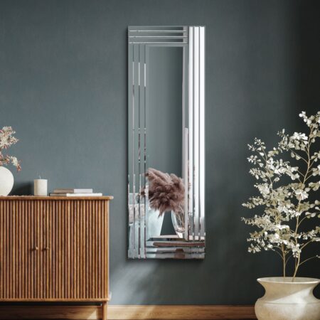 This slim bathroom mirror is available to purchase here at The Mirror Man