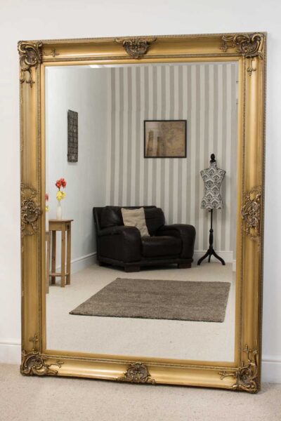 Large Ornate Gold Mirror - 213x152cm - Winscombe View1