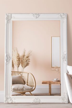 This white baroque mirror is available to purchase here at The Mirror Man