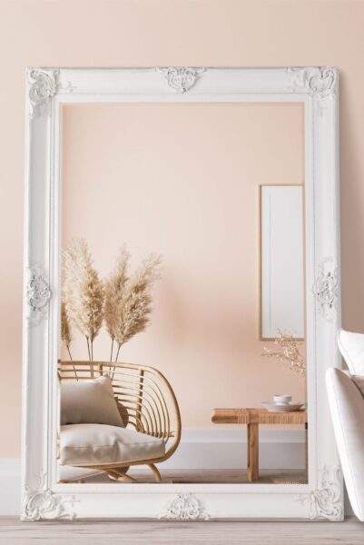 White Baroque Mirror - 213x152cm - Winscombe View1