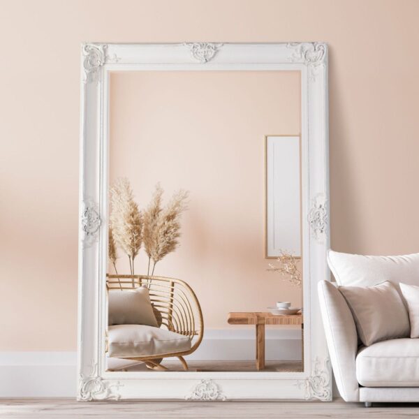 White Baroque Mirror - 213x152cm - Winscombe View6