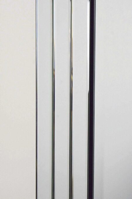This modern all glass mirror is available to purchase here at The Mirror Man