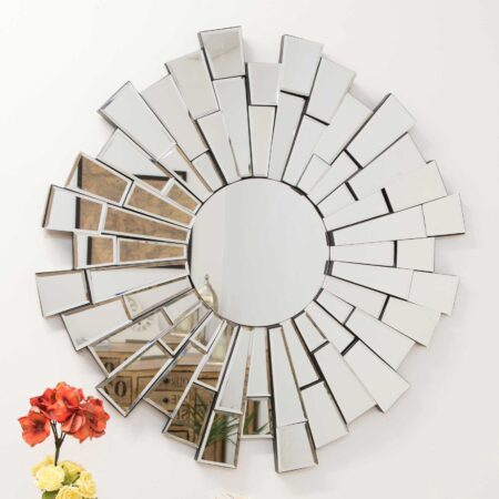 This round art deco mirror is available to purchase here at The Mirror Man