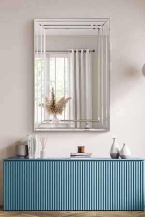 This frameless rectangular mirror is available to purchase here at The Mirror Man