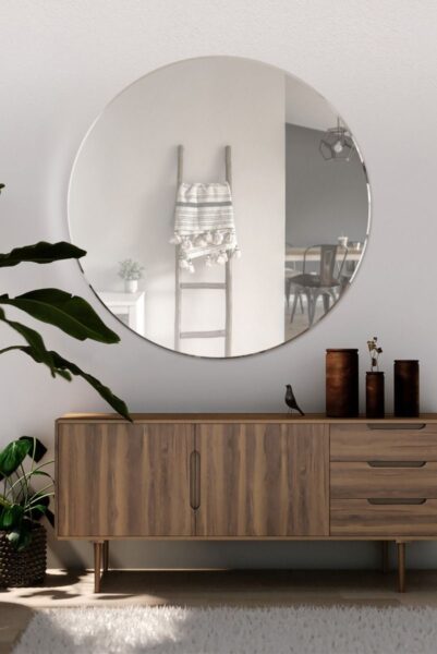 Large Round Mirror - 100cm - Clovelly View1