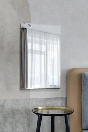 This rectangular frameless mirror is available to purchase here at The Mirror Man