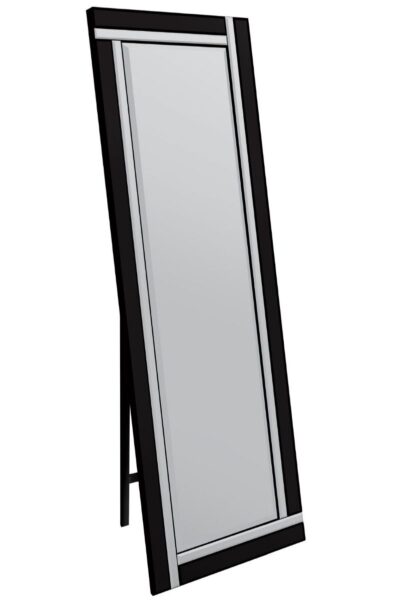 Black Full Length Free Standing Mirror - 170x58cm - Clevedon View2