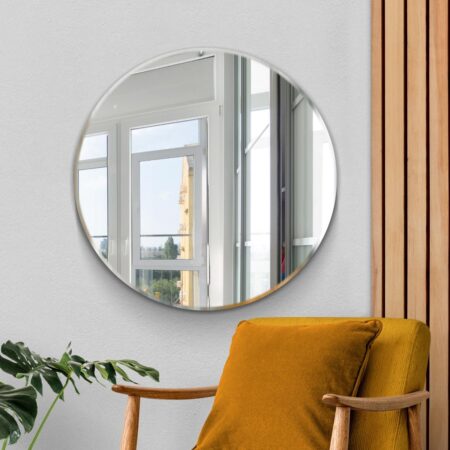 This round frameless mirror is available to purchase here at The Mirror Man