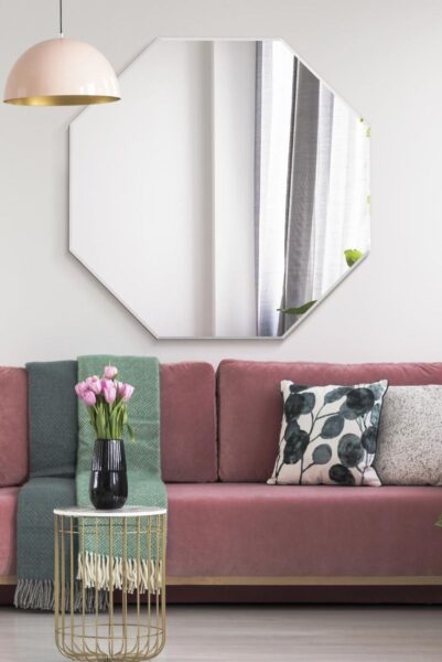 Frameless Octagon Mirror - 100x100cm - Clovelly View6